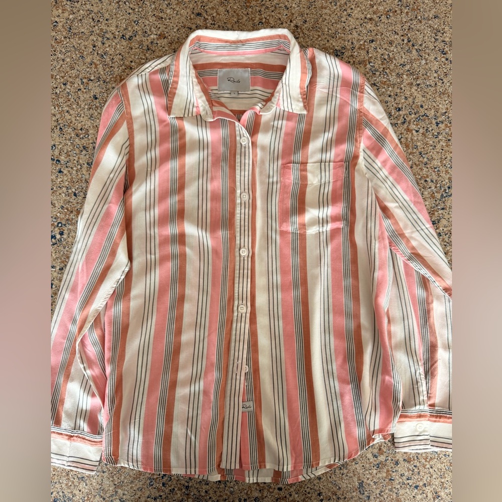 Rails Striped Button-Up in Pink, Cream & Brown